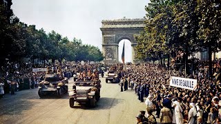 American Troops Liberate Paris  WW2 Film From 1944 HD and Color [upl. by Armstrong341]