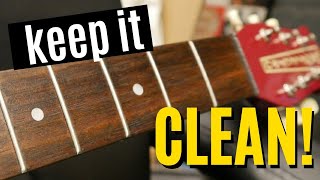 How To Clean Rosewood Fretboards  Guitar Maintenance [upl. by Aiceled]