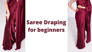 Nivi Drape  How to wear Saree for Beginners  Easy Saree Draping Tutorial  Tia Bhuva [upl. by Zennie]