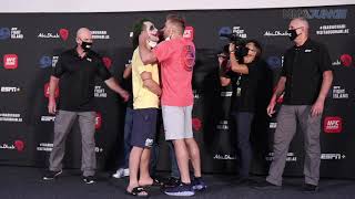 Markus Perez revives The Joker for Dricus Du Plessis faceoff  UFC on ESPN 37 staredown [upl. by Verdi]