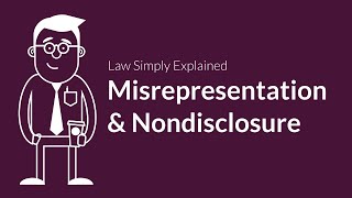 Misrepresentation and Nondisclosure  Contracts  Defenses amp Excuses [upl. by Ardiekal]