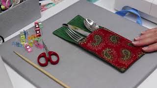 Fabric Silverware Pocket Tutorial  Beginner Sewing Project [upl. by Akinaj]