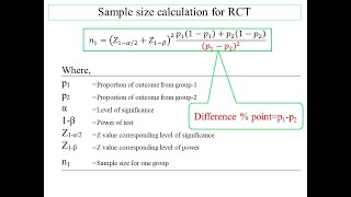 Sample size calculation for randomized control trial RCT [upl. by Dryfoos442]