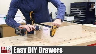 Easy DIY Drawers with Pocket Screws  How to Make [upl. by Essirehs]