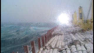 Cargo ship in storm at Kuril Islands  extended version [upl. by Aja]