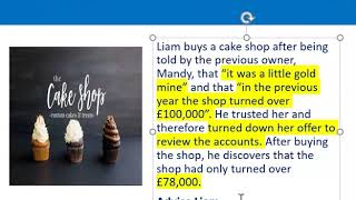 How to apply misrepresentation Liam cupcake scenario [upl. by Noraj398]