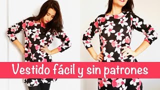 Cómo hacer un vestido muy fácil y sin moldes  DIY [upl. by Yblek]