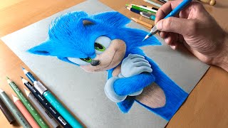 Sonic The Hedgehog Drawing  Timelapse  Artology [upl. by Atsira]