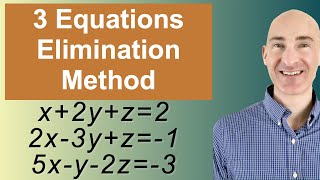 Solving Systems of 3 Equations Elimination [upl. by Faustina]