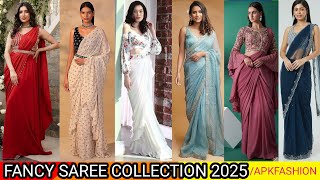 FANCY SAREE COLLECTION 2025NEW SAREE DESIGNSLATEST SAREE COLLECTION APKFASHION [upl. by Cave]