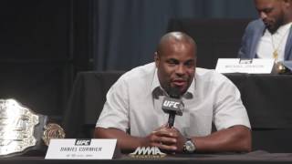 Jon Jones vs Daniel Cormier off air ESPN heated exchange DEATH THREATS Sportscenter UFC 182 [upl. by Wiggins325]