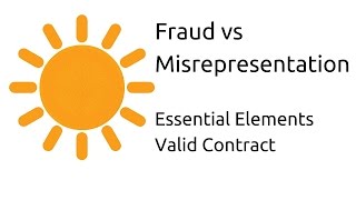 Fraud vs Misrepresentation  Other Essential Elements of a Valid Contract  CA CPT  CS amp CMA [upl. by Ocin]