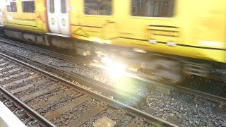 Merseyrail 507 009 making arcs at Birkdale station [upl. by Suirtimid]