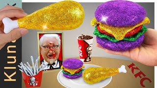 KlunaTik eating GLITTER KFC with TOM cat  Kluna Tiks Fan ASMR MUKBANG [upl. by Naeloj]